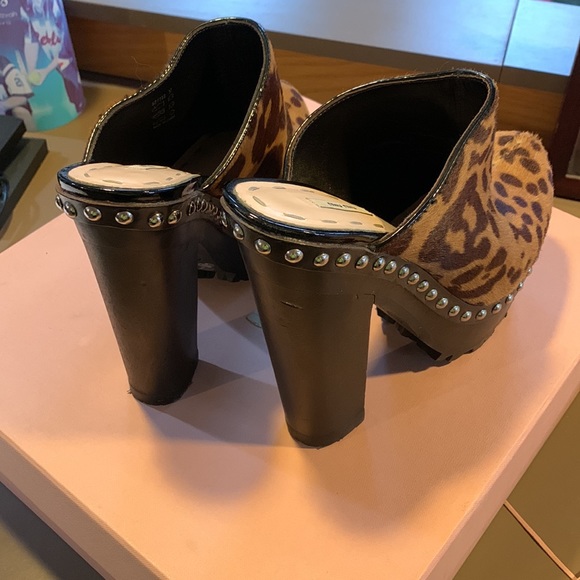 Miu Miu leopard platform clogs size 37 barely worn - Picture 2 of 4